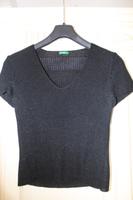 Benetton-Shirt schwarz/metallic,festlich, Gr. M, Gr.38 Niedersachsen - Vechelde Vorschau