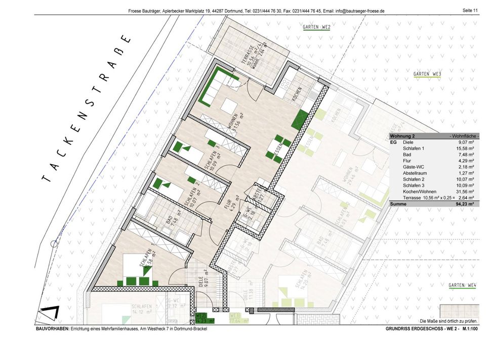 Baustellenberatung: Sonntag 11-12 Uhr Viel Raum zum Wohlfühlen = Neubau-Eigentumswohnung im EG mit Terrasse und Garten in Dortmund