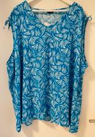 Shirt Bluse Tunika Top ärmellos blau weiß gemustert Gr. 56/58 Sachsen-Anhalt - Elsteraue Vorschau