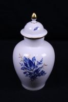 Meissen Porzellan Deckelvase Aquatinta Goldrand blaue Blumen 1.Wa Dresden - Gruna Vorschau