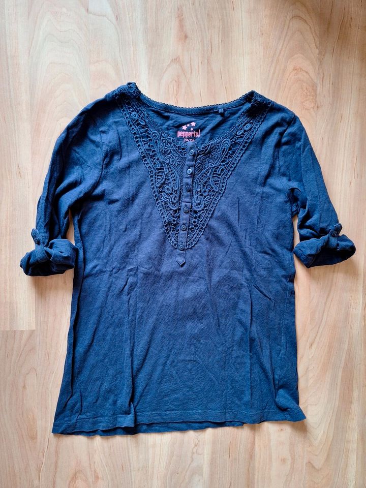 Shirt 7/8-Ärmel mit Spitze von pepperts!, blau, Größe: 146/152 in Berlin