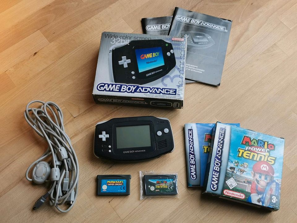 GameBoy Advance GBA OVP + Mario Kart, Mario Tennis + Link-Kabel in Gelnhausen