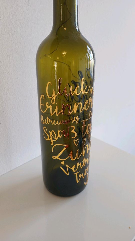 Deko Flasche mit Licht Handmade Familie Liebe Freunde Erinnerung in Havekost (b Schwarzenbek)