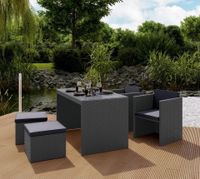 Gartenlounge Balkonmöbel Set Hazelton Polyrattan Grau Niedersachsen - Friedland Vorschau