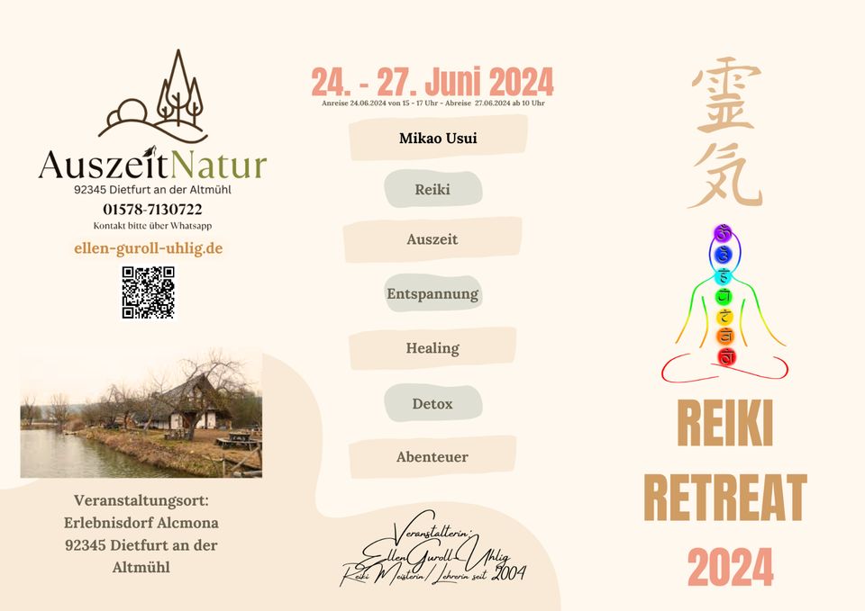 Usui Reiki 2. Grad Seminar und Retreat im Erlebnisdorf Alcmona in Dietfurt an der Altmühl