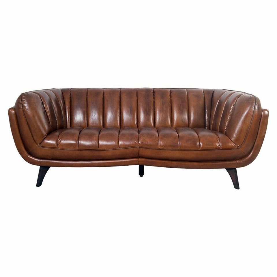 Clubsofa Kingsmountain 3-Sitzer gerippt Vintage Cigar in Heiligenstedten