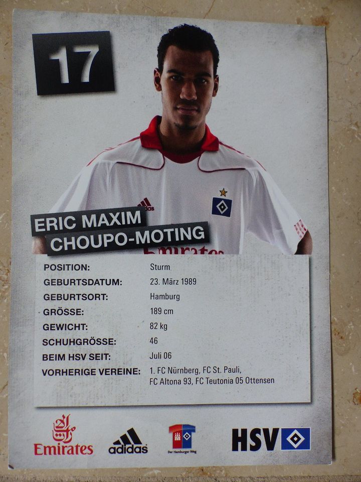 HSV Autogrammkarte Eric-Maxim Choupo-Moting - original signiert in Hamburg