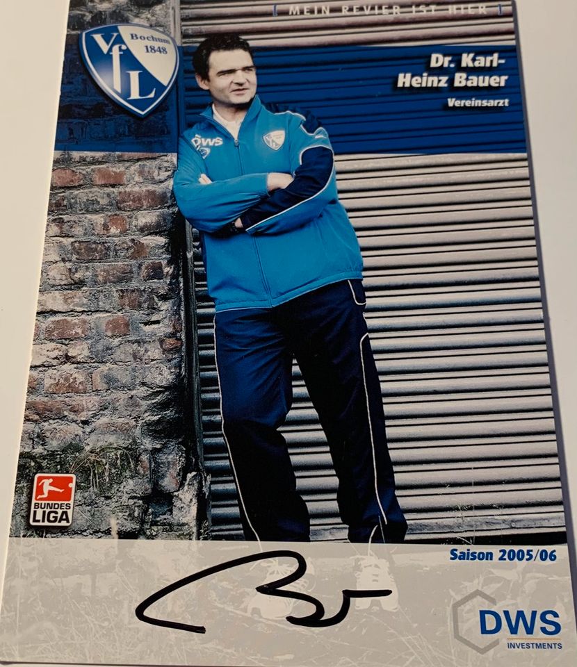 VfL Bochum 1848 Autogrammkarte Dr. Karl-Heinz Bauer Handsigniert in Berlin