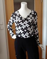 Langarmshirt Wasserfallkragen Gr. 38 * schwarz weiß * Heine Brandenburg - Bernau Vorschau