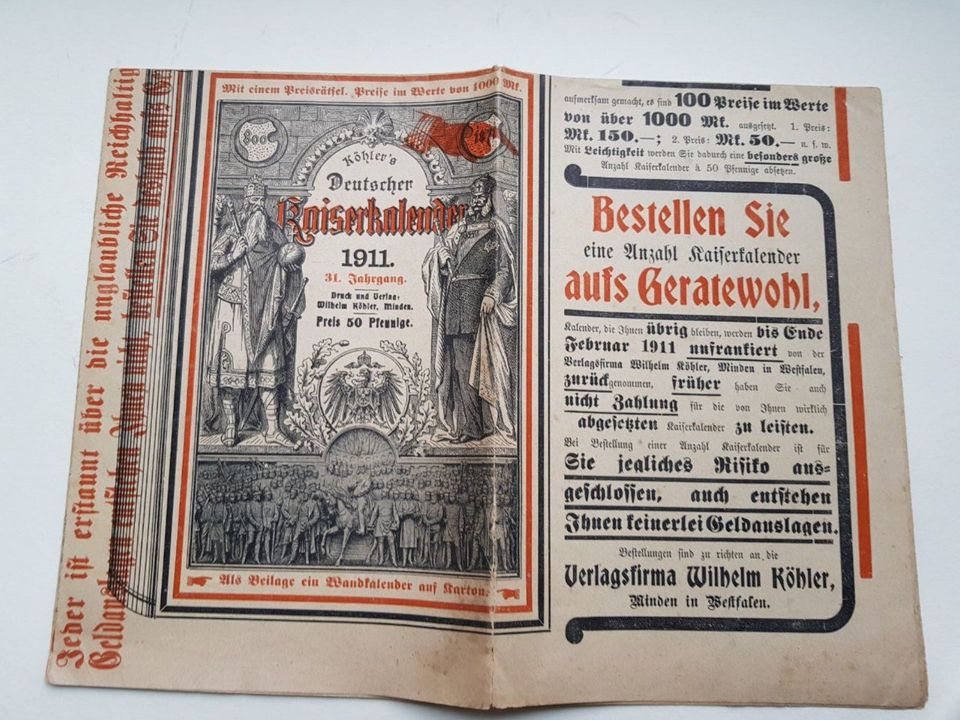 Deutscher Kaiserkalender 1911 bei Köhler Westfalen Prospect in Leonberg