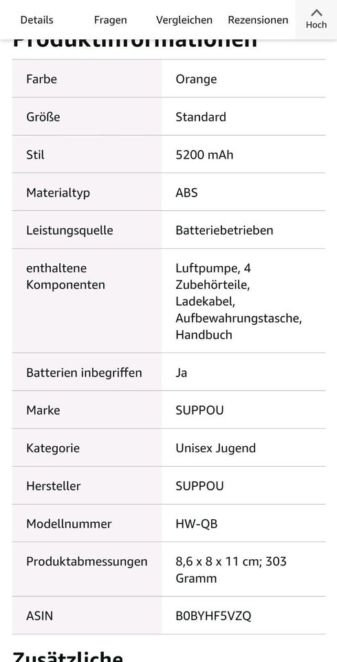 Akku luftpumpe camping air zelt luftbett in Senftenberg