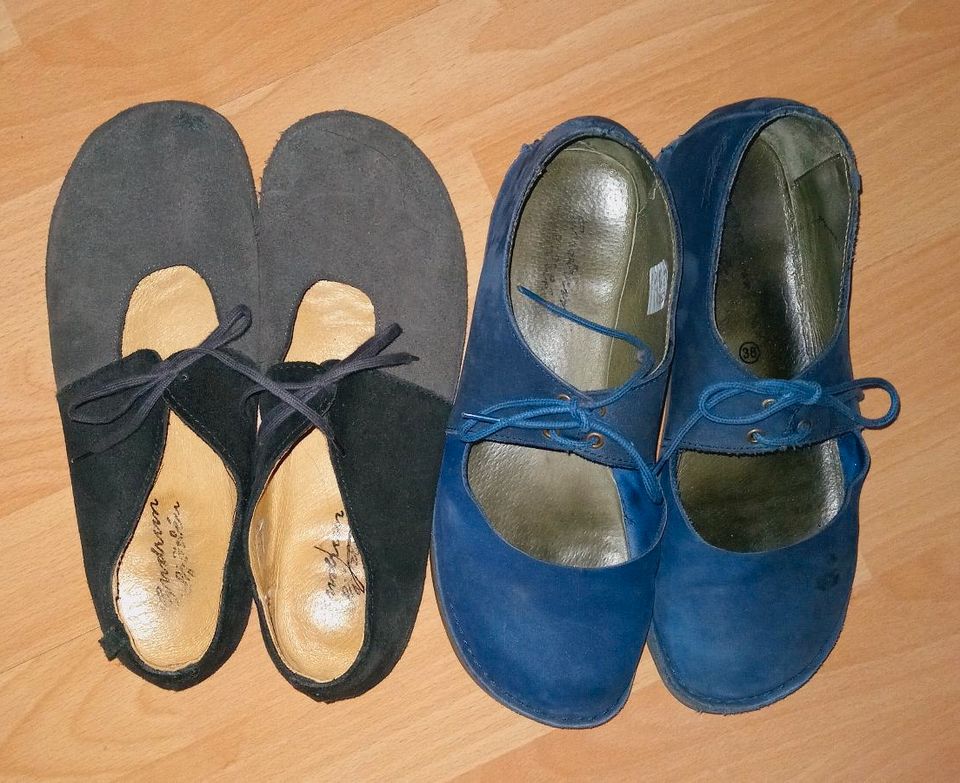 2x⚘️Bequeme Schnürschuhe⚘️38 Blau/Grau Nubukleder Gudrun Sjöden in Bochum