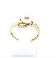 18K 750 Gold Diamant Ring weiße Perle RG 54 Neuw. Perlring Dame Rheinland-Pfalz - Igel Vorschau