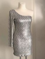 Pailletten- Kleid Gr 42 metallic grau mini stretch neu festlich Thüringen - Nohra Vorschau