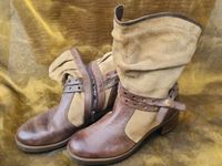 Hohe Schuhe Stiefel mit Absatz Leder Braun Grün Nordrhein-Westfalen - Beckum Vorschau