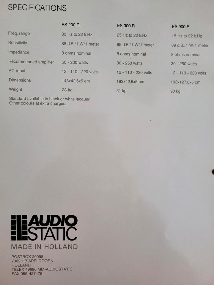 Audiostatic ES300R schwarz in Filderstadt