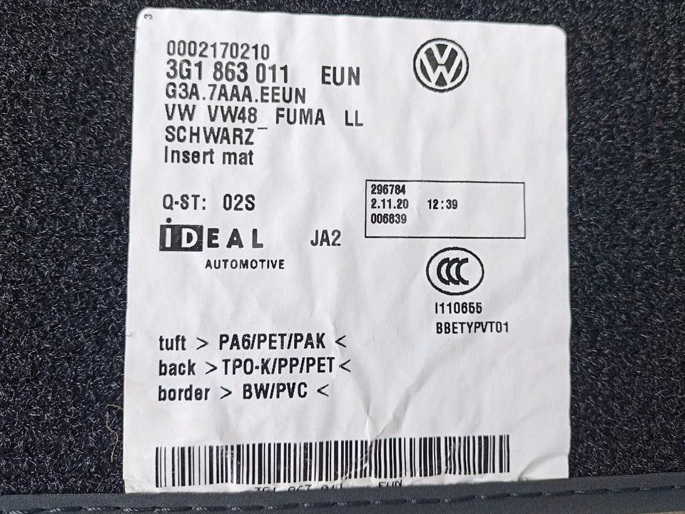 Fußmatten VW Passat B8 3G1 863 011 in Berlin