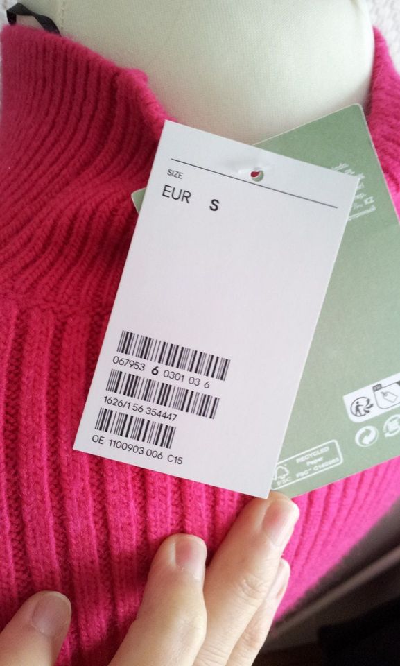 H&M Strickkleid Longpullover in S 38 40, Cerise Pink Rosarot, NEU in Berlin