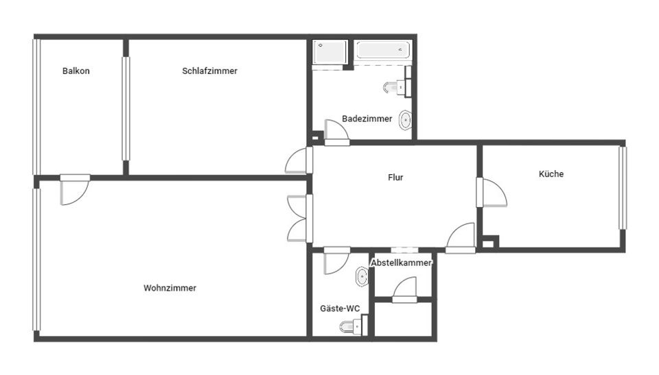 Großzügige 2,5-Zi.-Erdgeschosswohnung mit Garten und Balkon auf Erbpachtgrundstück in Herten