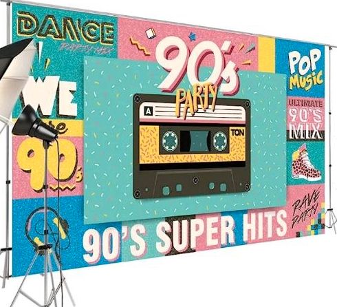 Back to 90's Super Hits Pop Party Banner Hintergrund in Ellwangen (Jagst)
