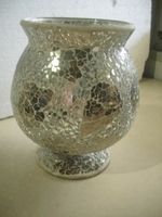 Vase in silberfarbigem Mosaikdesign Hessen - Hanau Vorschau