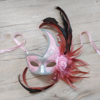 Maske ☆ Federn ☆ Fasching ☆  venezianisch ☆ Kostüm ☆ silber rosa Saarland - Freisen Vorschau