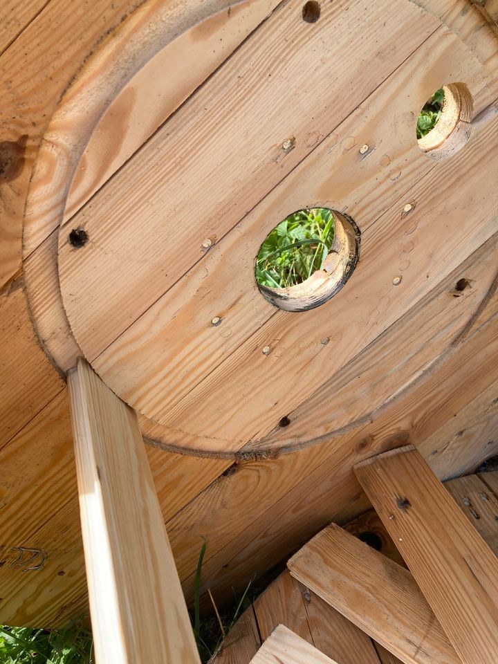 Kabeltrommel Gartentisch Holz Tisch Platte Rund in Bad Langensalza