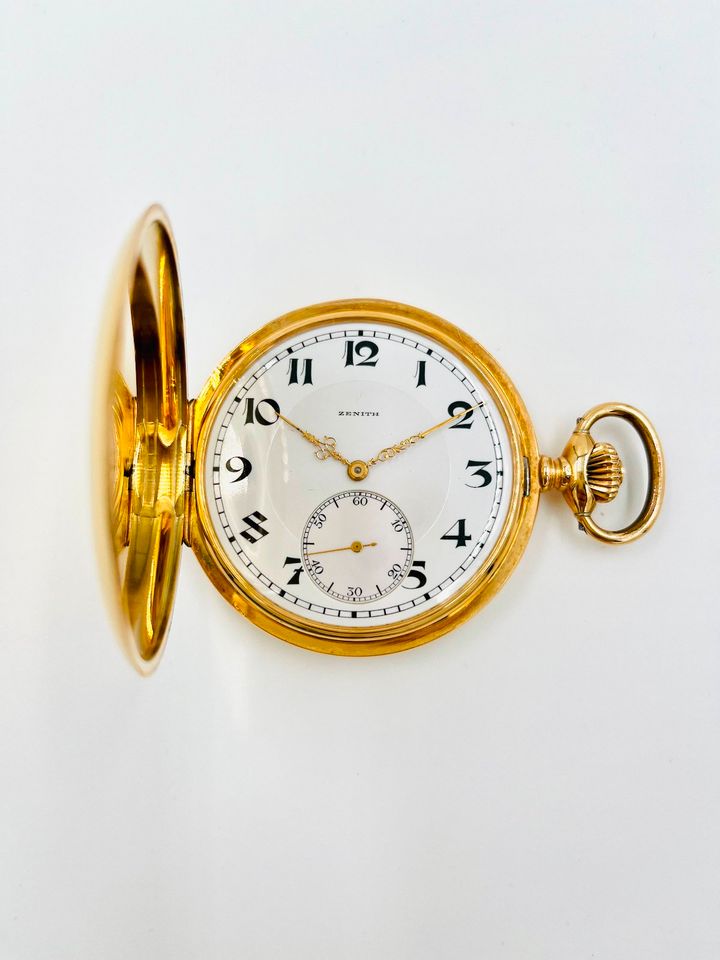 Zenith Taschenuhr Savonette, 585/14K Gold, Chronometer in Düren