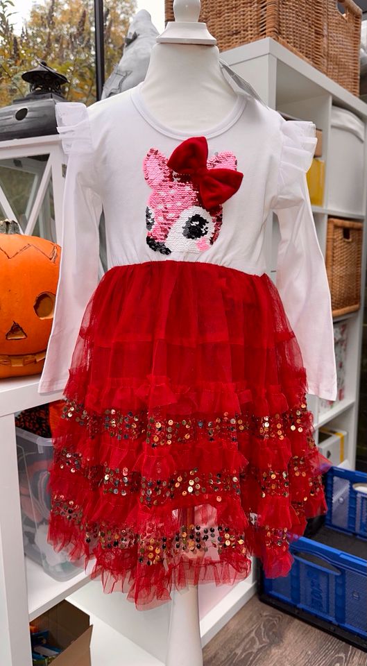 Tüll-Kleid rot weiß Reh Pailletten in 5-6 (116) Weihnachten in Bayern -  Glonn | eBay Kleinanzeigen ist jetzt Kleinanzeigen