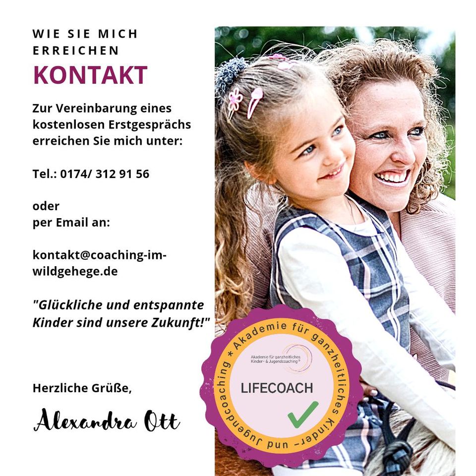 Kindercoach / Lifecoach / pferdegestützes Coaching für Kinder in Oberstadion