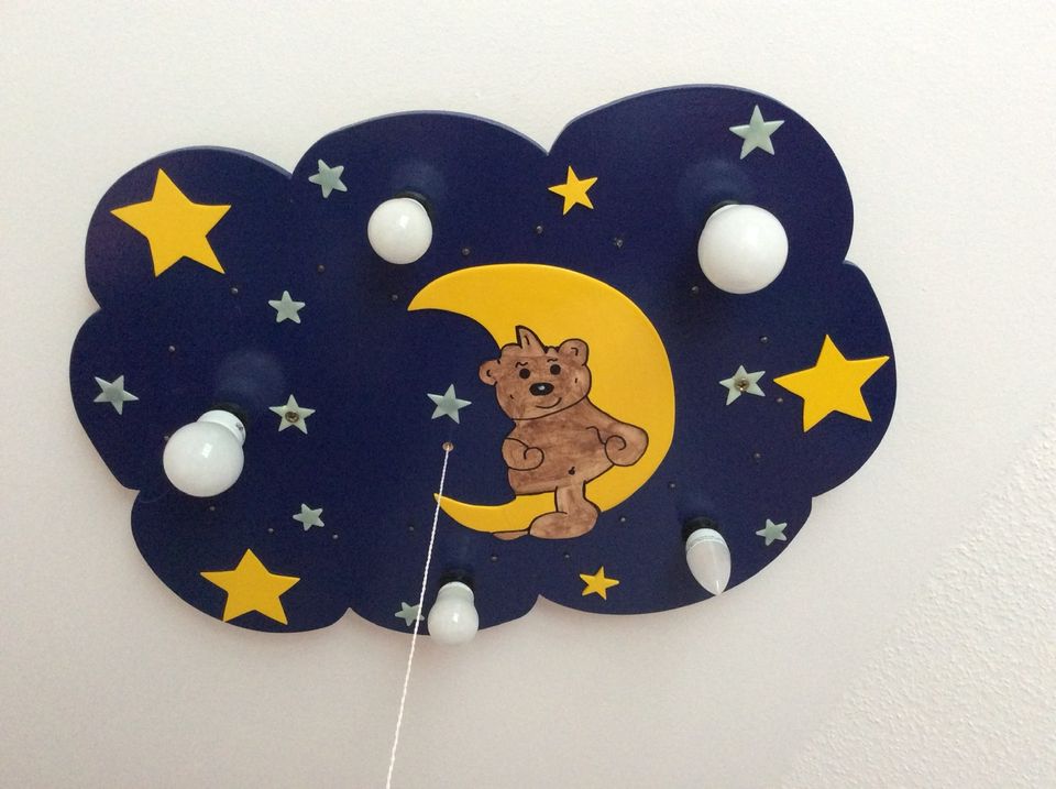 Lampe Deckenlampe Kinderzimmer Babyzimmer Mond Bär Sterne in Wassenberg