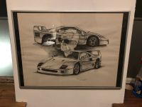 Enzo Ferrari F40 seltener original Kunstdruck Berlin - Steglitz Vorschau