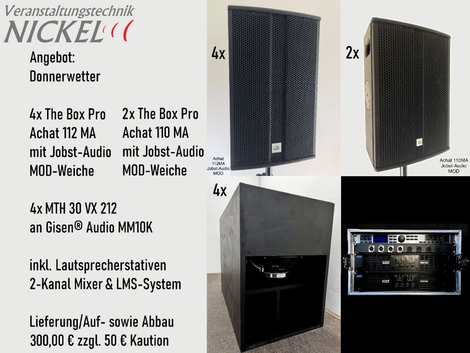 PA-Anlage Angebot "Donnerwetter" 4.4.2 Top/Sub/Monitor #VATNi in Marburg