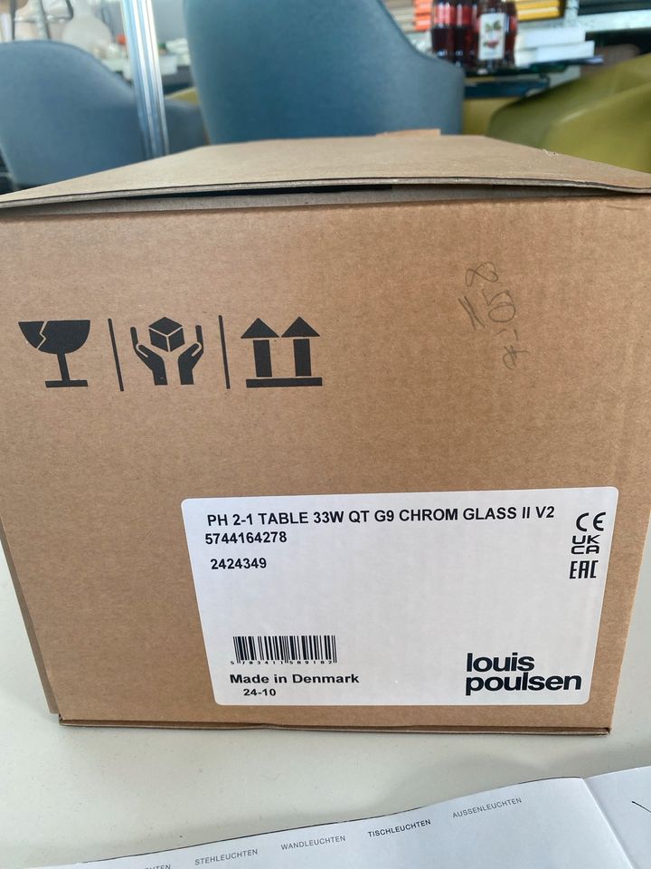 Louis Poulsen PH 2-1 Table 33 W QT G 9 Chrom Glas II V 2 Neu in Wiesbaden