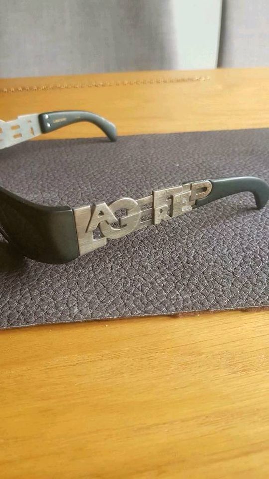 Vintage LAGERFELD Sonnenbrille mit Metallbügel, im Etui, Original in Borken