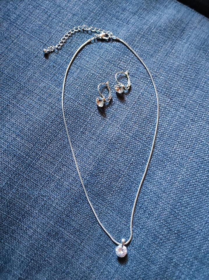 Swarovski, Schmuck, Set, Ohrringe, Kette, silber, Kristall, neu in Landshut