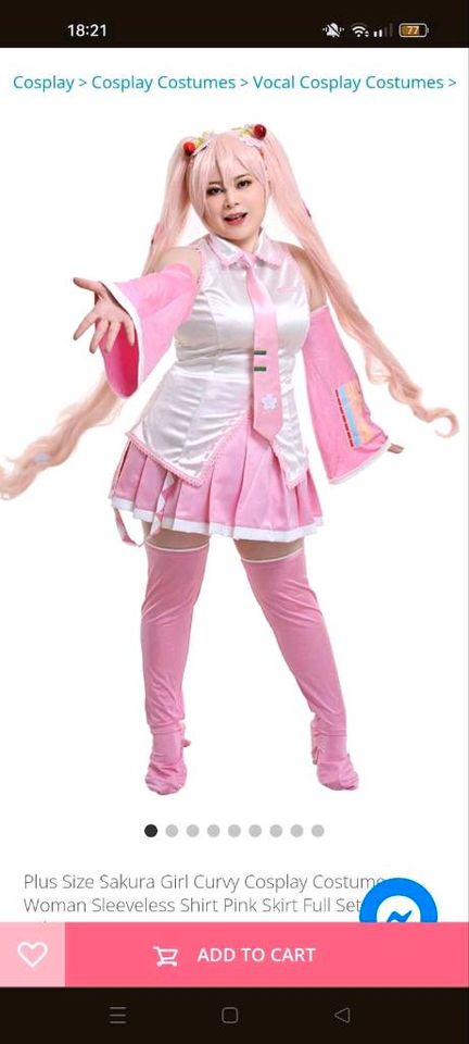 Sakura miku hatsund plus size cosplay xxl in Baustert