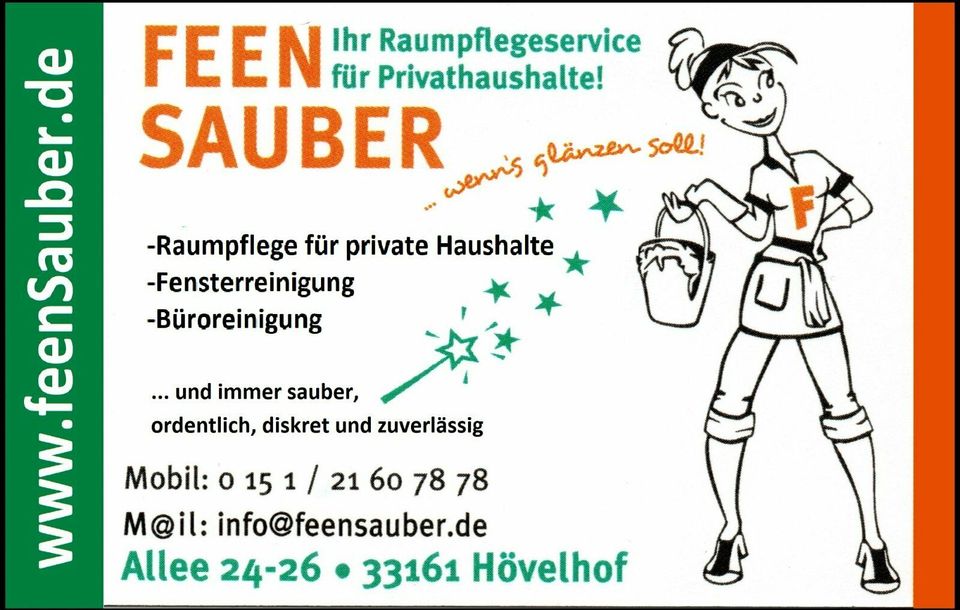 Gebäudereiniger/in auf Teilzeit zu sofort gesucht in Hövelhof