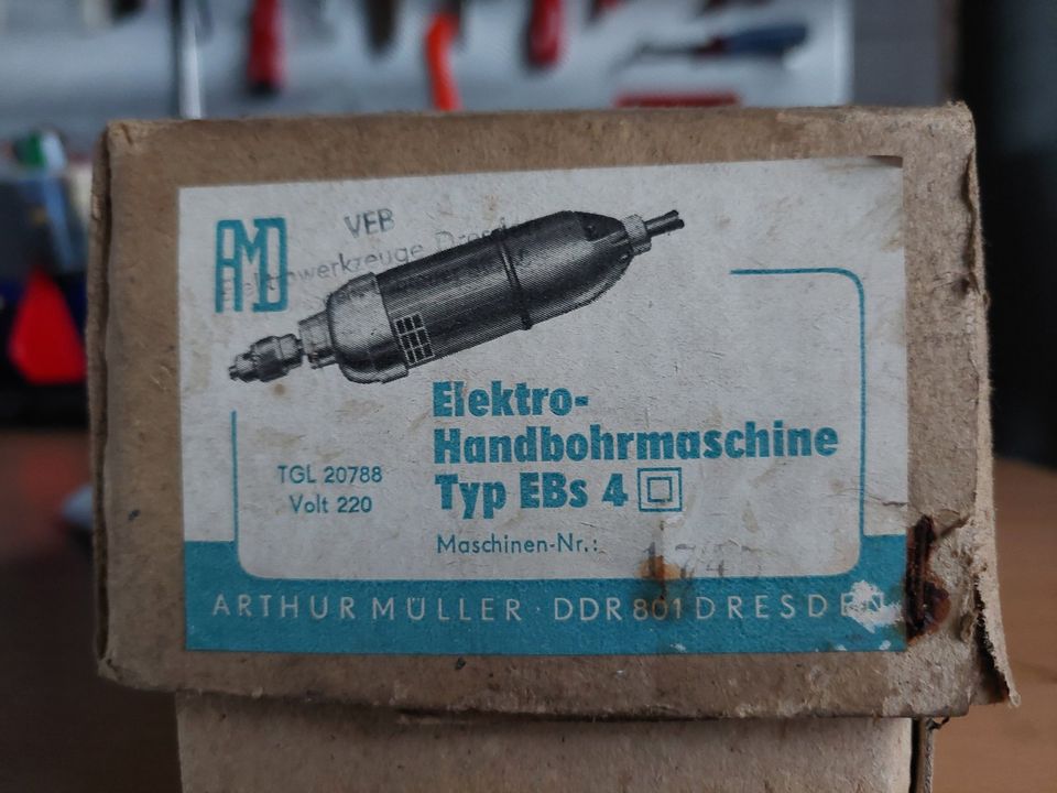 Elektro Handbohrmaschine Typ EBs 4 VEB DDR in Trusetal