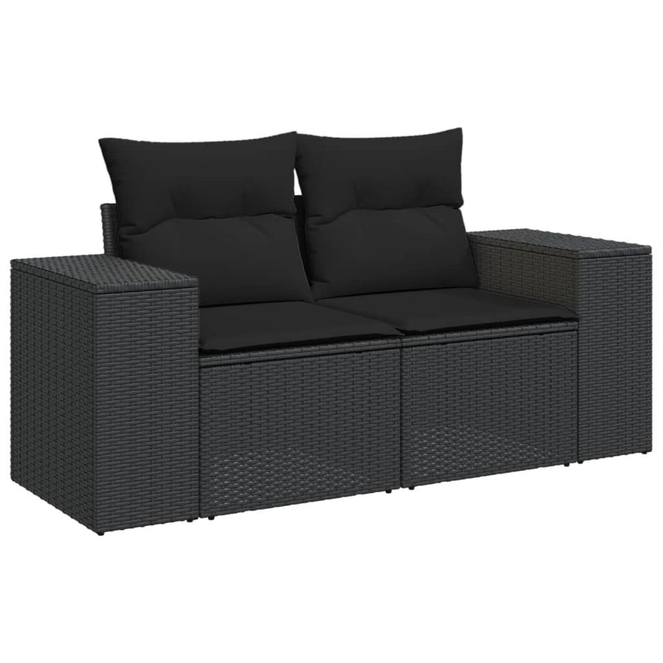 6-tlg. Garten-Sofagarnitur Gartenlounge Schwarz Poly Rattan in Bad Kissingen