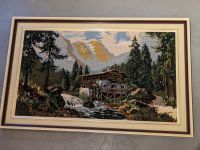 Gobelin Bild Landschaft Wassermühle Berge Alpen Fluss 82x52 cm Niedersachsen - Kutenholz Vorschau