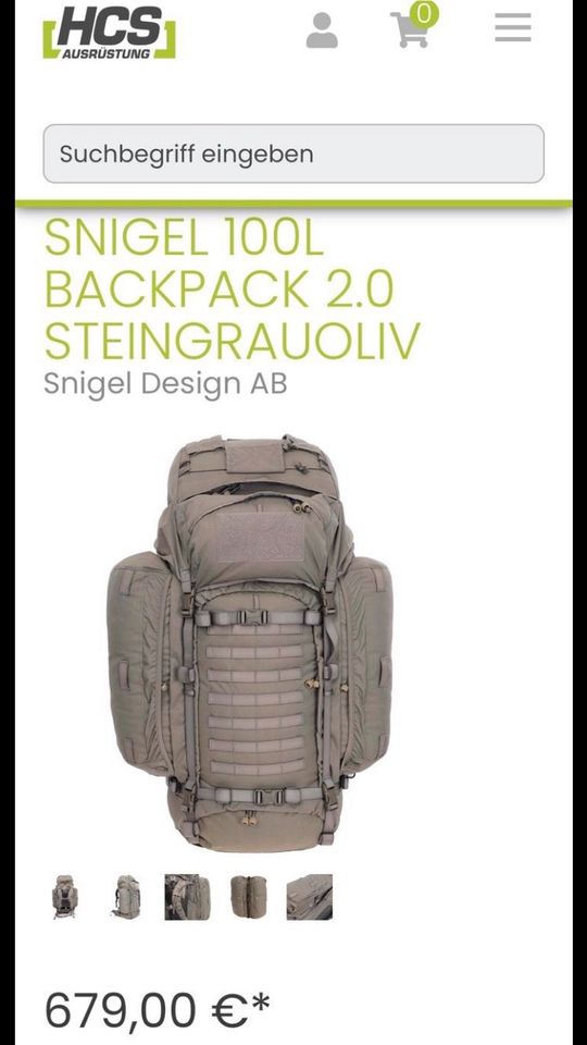 Snigel 100l Rucksack in Celle