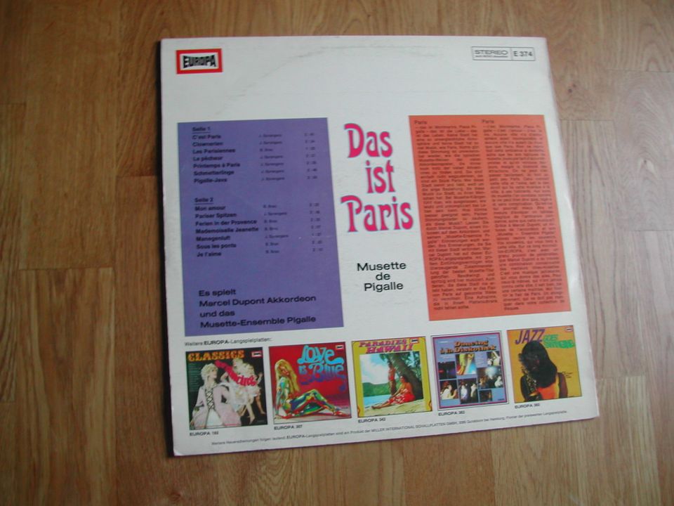 Das Ist Paris - Marcel Dupont & Musette-Ensemble Pigalle - LP in Marpingen