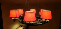 Hingucker!Schmiedeeiserne Deckenlampe mit roten Lampenschirmen Brandenburg - Dallgow Vorschau