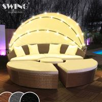LED - Sonneninsel Rattan Lounge Gartenliege Polyrattan 210 cm Hessen - Eschwege Vorschau