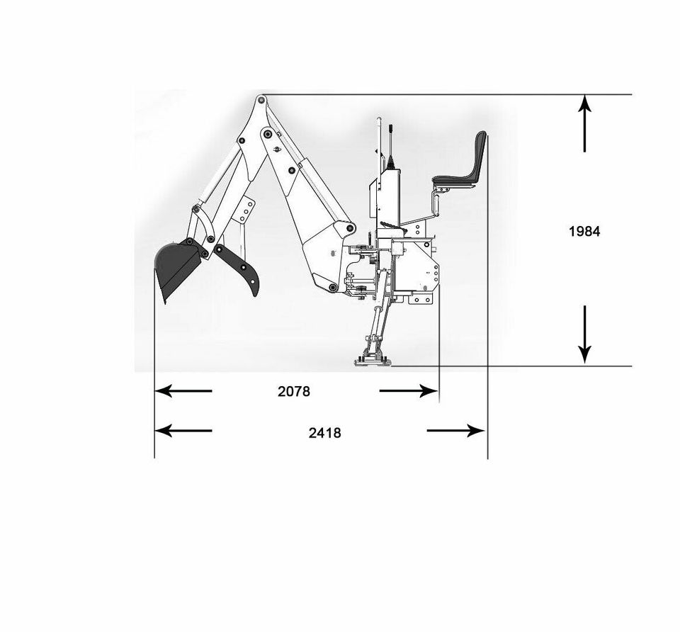 Heckbagger Anbaubagger Minibagger BH-7 für Traktor Kleintraktor in Berlin