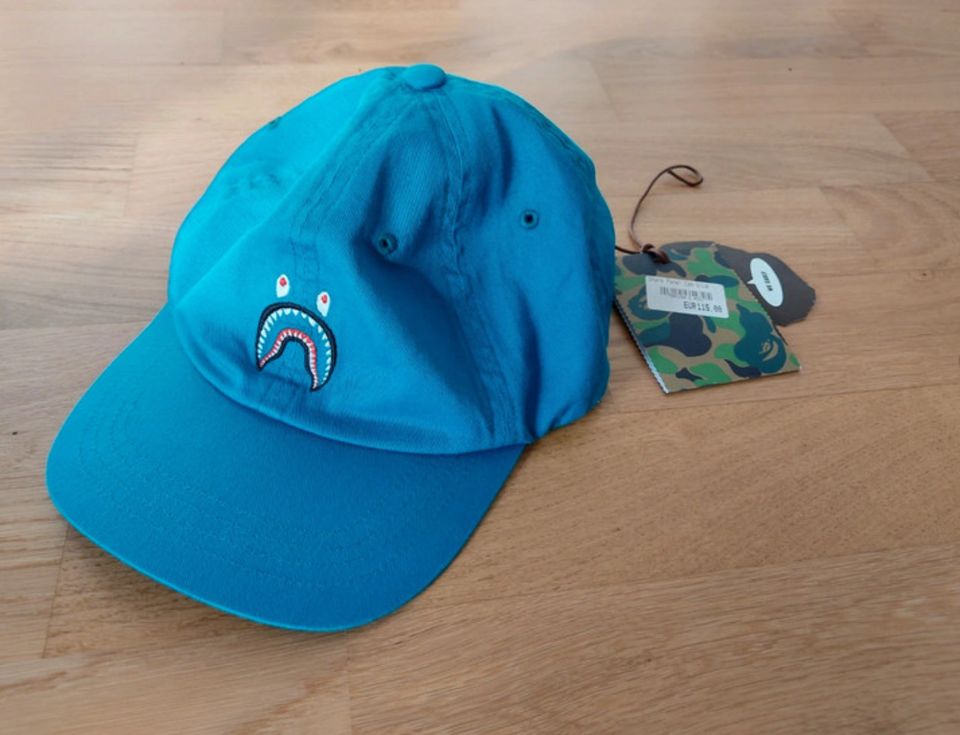 NEU OVP - A Bathing Ape - Bape Shark Panel Cap - Blau Unisex Blue in Dresden