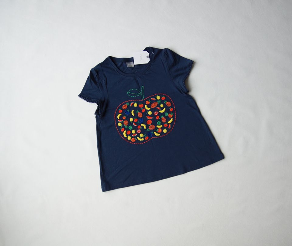 °° NEXT °° Tunika T-Shirt marine °Fruits Stickereien° Gr 122 in Dresden