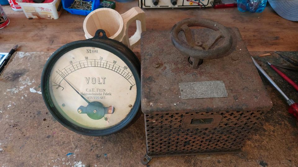 Voltmeter Messing Spannung Vintage Industrial Steampunk Regler in Gestratz 