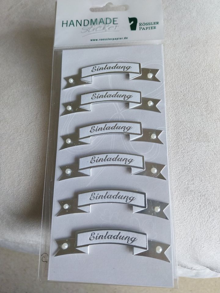 3 Packungen Sticker "Einladung" Rössler Handmade VE je 6 St. in Beverungen